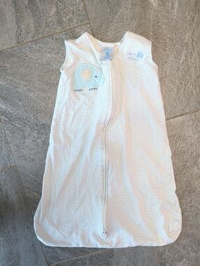 Simple Blue & White Striped Elephant Sleep Sack
